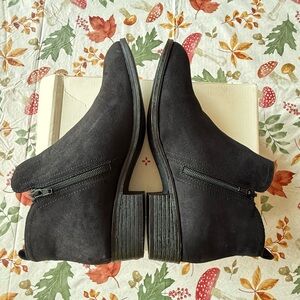 Cadeef Black MC Suede Ankle Boots with Zipper